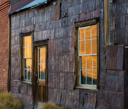 Sunset Reflection on Windows, Ghost Town of Bodie