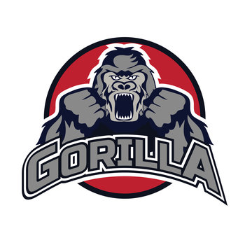 gorilla logo on white background,  vector illustration