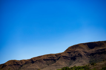 landscape with mountains and blue sky
