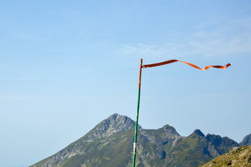 Wind vane for paragliding on the mountain 