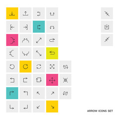 Arrow icons buttons symbol set. Vector illustration