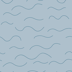 Vector seamless pattern of smooth lines on a blue background