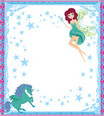 fairy and sweet unicorn frame © diavolessa