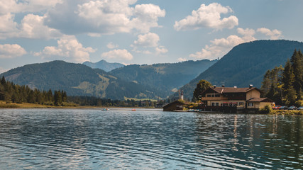 Fototapeta na wymiar Beautiful alpine view at the Pillersee - Tyrol - Austria