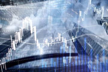 Forex trading, Financial market, Investment concept on business center background.