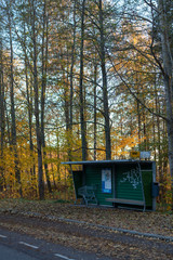 Busstop by the forest