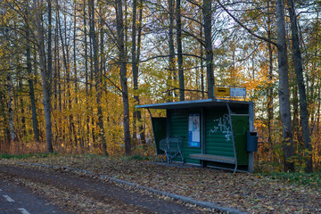 Busstop by the forest