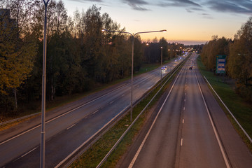 Driving to the sunset