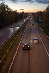 Driving to the sunset