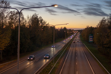 Driving to the sunset