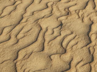 texture of sand waves on the beach or in the desert. the ripples of the sand is diagonal.