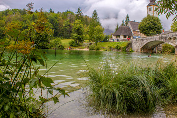 Fototapeta na wymiar Details from Bohinj lake in national park Triglav - Slovenia