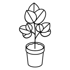 house plant pot isolated icon