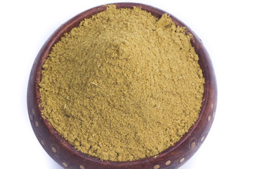 Coriander seeds, fresh coriander and powdered coriander