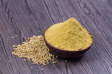 Coriander seeds, fresh coriander and powdered coriander