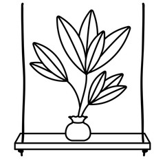 shelf plants isolated icon