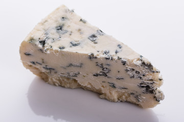 delicious blue cheese on a white background