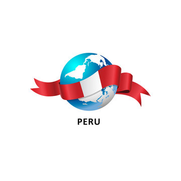 Vector Illustration of a world – world with peru flag