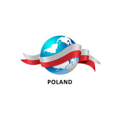 Vector Illustration of a world – world with poland flag