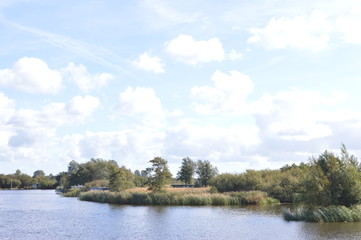 het wijde water van natuurgebied De Alde Feanen van het Fryske Gea in Friesland