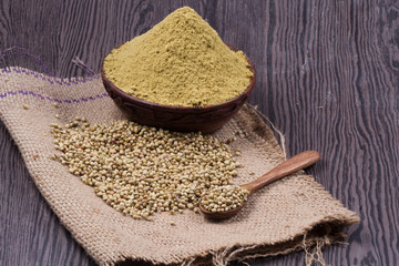 Coriander seeds, fresh coriander and powdered coriander