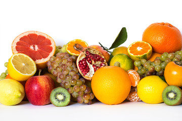 Fresh fruits isolated on a white.