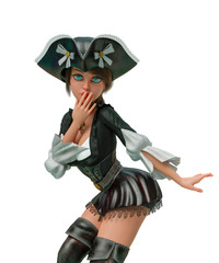 corsair girl in a white background