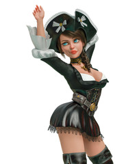 corsair girl in a white background