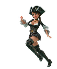 corsair girl in a white background