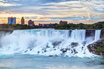 Sunrise Over Niagara Falls in New York State, USA