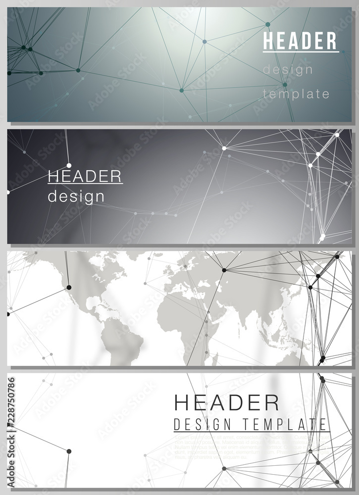 Wall mural the minimalistic vector layout of headers, banner design templates. futuristic geometric design with
