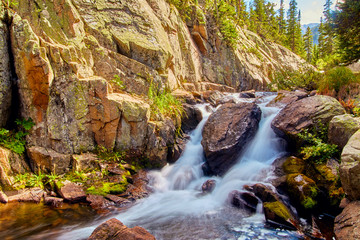 Waterfalls in Rocky Mountains Colorado