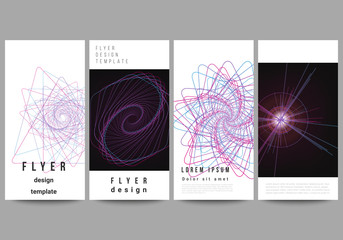 The minimalistic vector illustration of the editable layout of flyer, banner design templates. Random chaotic lines that creat real shapes. Chaos pattern, abstract texture. Order vs chaos concept.