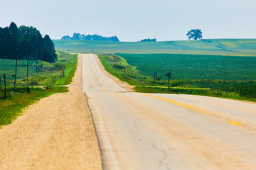 Iowa Endless Road in Field