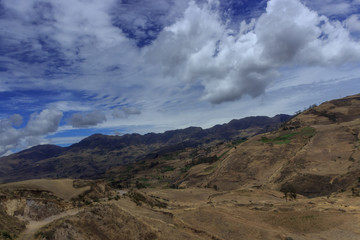roadside view on the landscape of ecuador