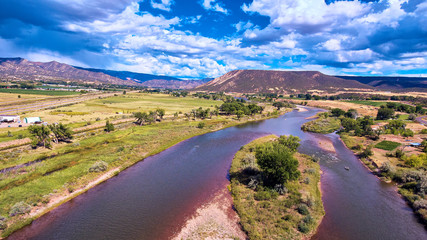 Aerial Colorado River Rocky Mountains Canyon