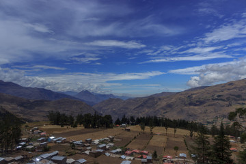 Fototapeta na wymiar roadside view on the landscape of ecuador