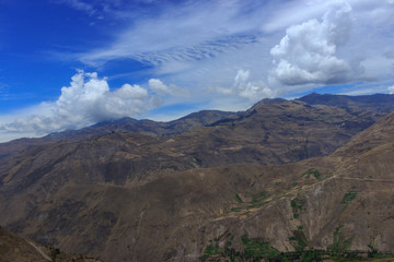 roadside view on the landscape of ecuador