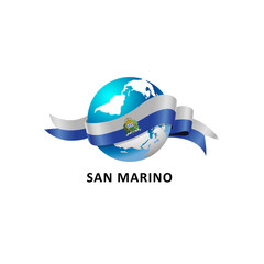 Vector Illustration of a world – world with san marino flag