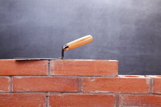 Brick wall under construction