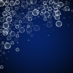 Random soap bubbles abstract background. Blowing b