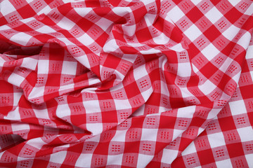 Checked picnic tablecloth