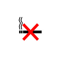 Obraz premium Prohibition of smoking icon on white background
