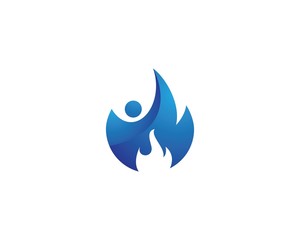 Fototapeta na wymiar Blue Fire Logo