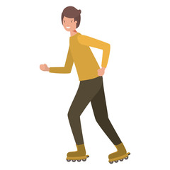 young man with roller skates avatar character