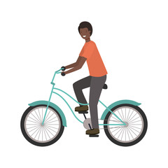 Obraz premium young man with bicycle avatar character