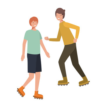 men with roller skates avatar character
