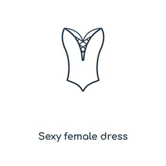 sexy female dress icon vector