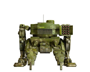 camouflage mech in a white background