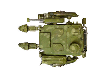 camouflage mech in a white background